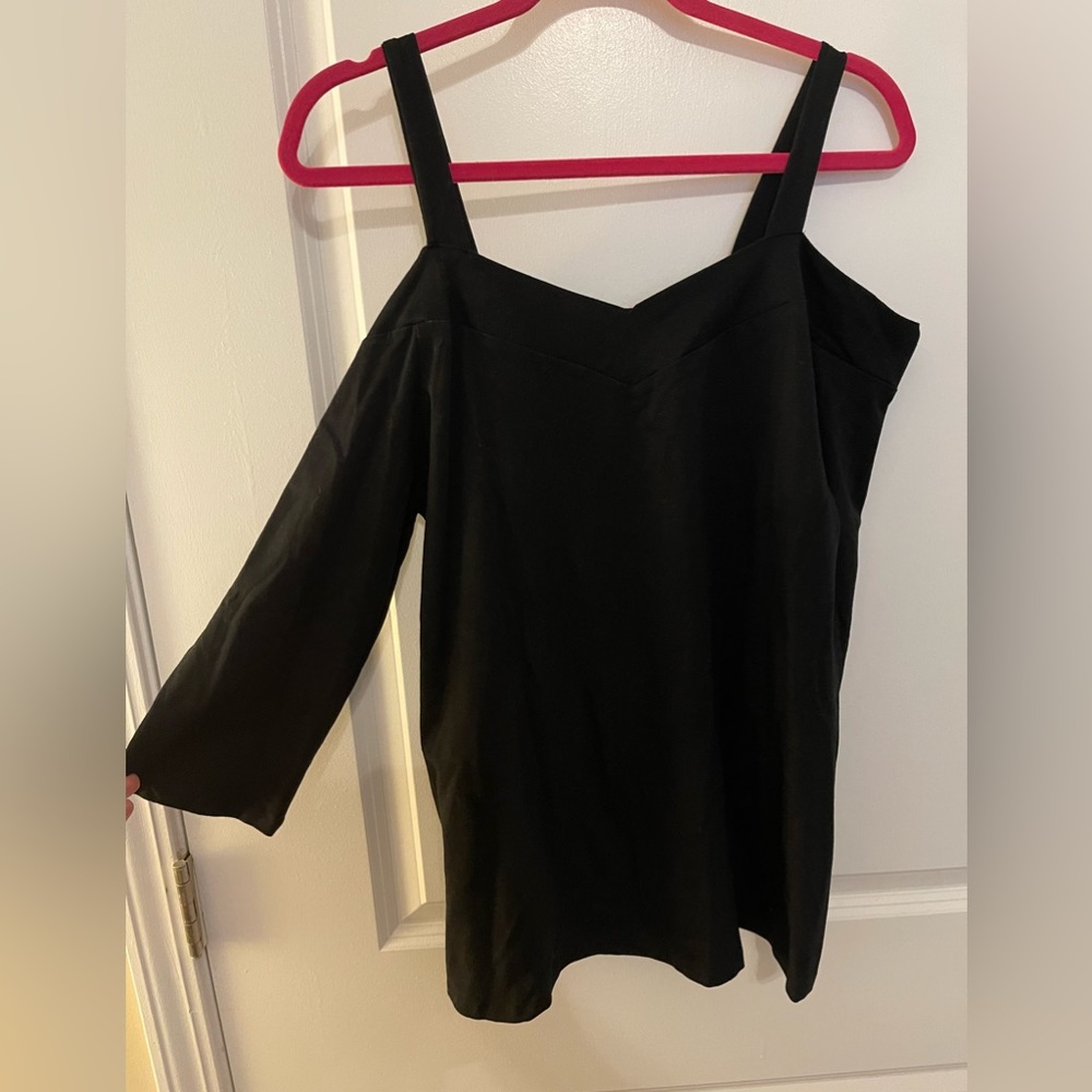NWT Torrid, black, stretchy, cold, shoulder top. Size 2